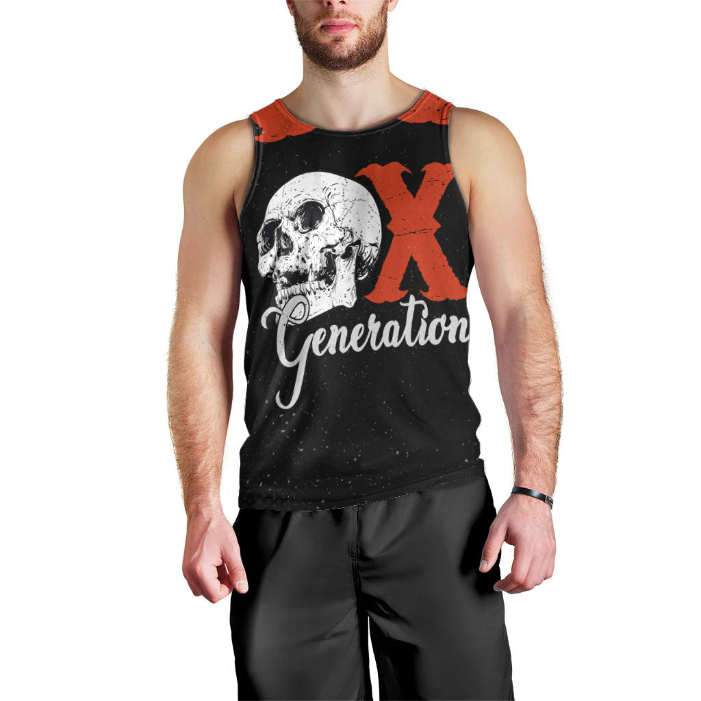 Generation X Skull Men Tank Top Retro Distressed Grunge Edgy Nostalgia