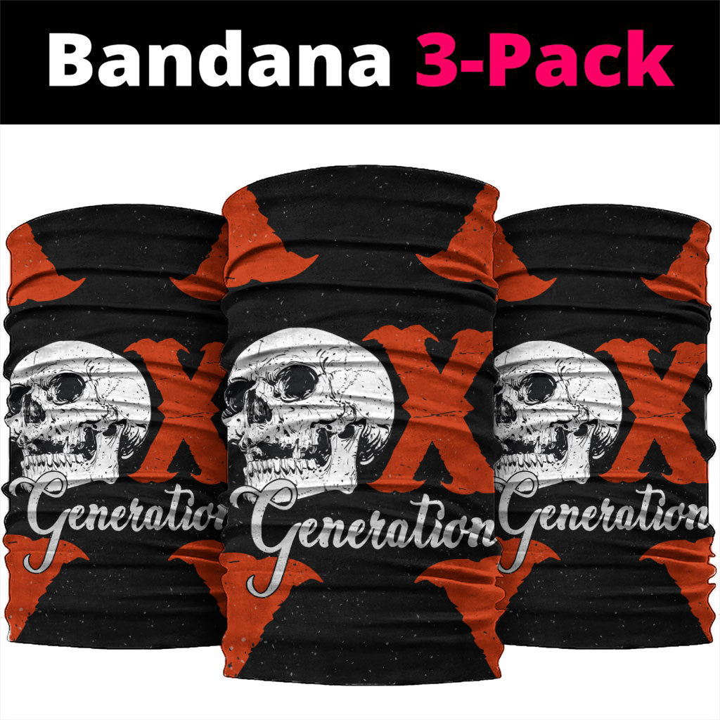Generation X Skull Neck Gaiter Retro Distressed Grunge Edgy Nostalgia