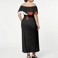 Generation X Skull Off Shoulder Maxi Dress Retro Distressed Grunge Edgy Nostalgia