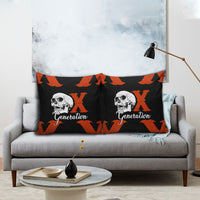 Generation X Skull Pillow Cover Retro Distressed Grunge Edgy Nostalgia