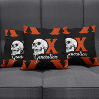 Generation X Skull Pillow Cover Retro Distressed Grunge Edgy Nostalgia