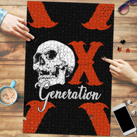 Generation X Skull Puzzle Retro Distressed Grunge Edgy Nostalgia