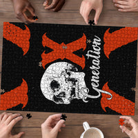 Generation X Skull Puzzle Retro Distressed Grunge Edgy Nostalgia