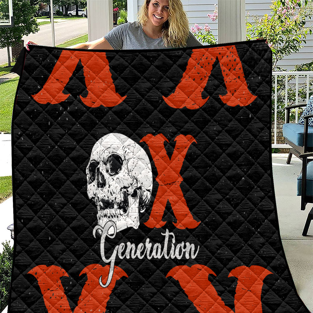 Generation X Skull Quilt Retro Distressed Grunge Edgy Nostalgia
