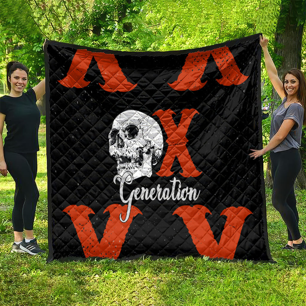 Generation X Skull Quilt Retro Distressed Grunge Edgy Nostalgia