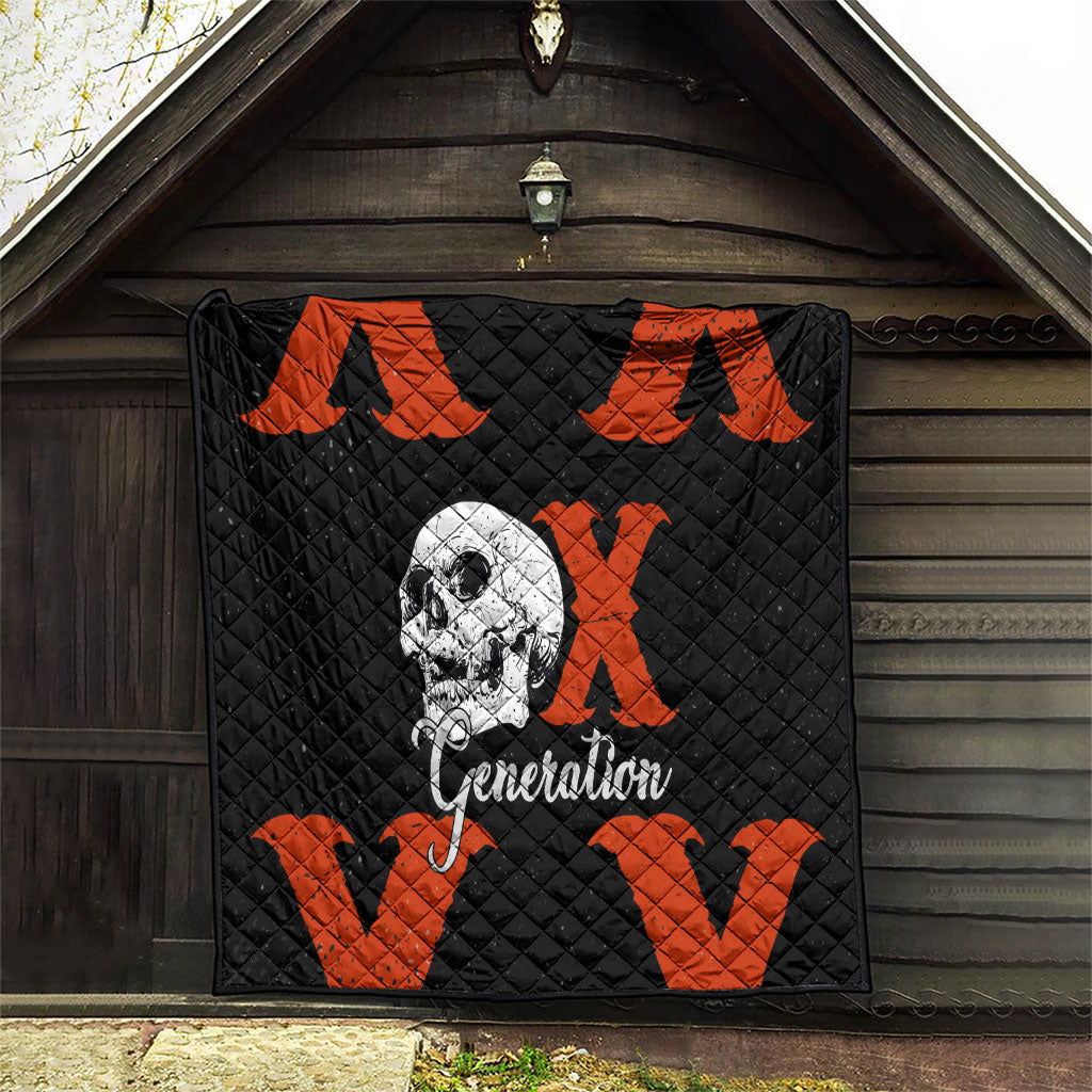 Generation X Skull Quilt Retro Distressed Grunge Edgy Nostalgia
