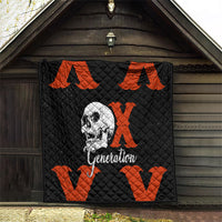 Generation X Skull Quilt Retro Distressed Grunge Edgy Nostalgia