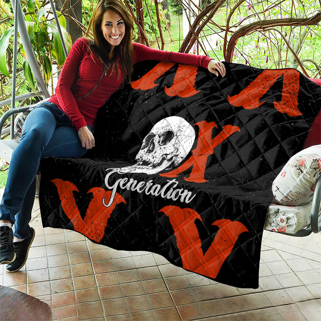 Generation X Skull Quilt Retro Distressed Grunge Edgy Nostalgia