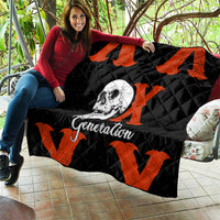 Generation X Skull Quilt Retro Distressed Grunge Edgy Nostalgia