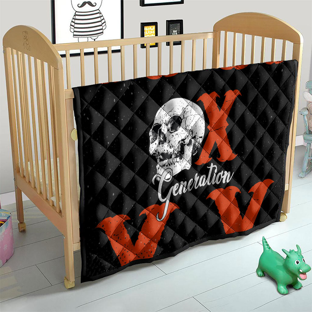 Generation X Skull Quilt Retro Distressed Grunge Edgy Nostalgia