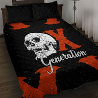 Generation X Skull Quilt Bed Set Retro Distressed Grunge Edgy Nostalgia