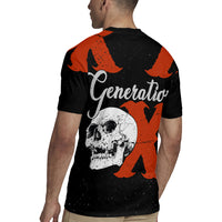 Generation X Skull Rugby Jersey Retro Distressed Grunge Edgy Nostalgia
