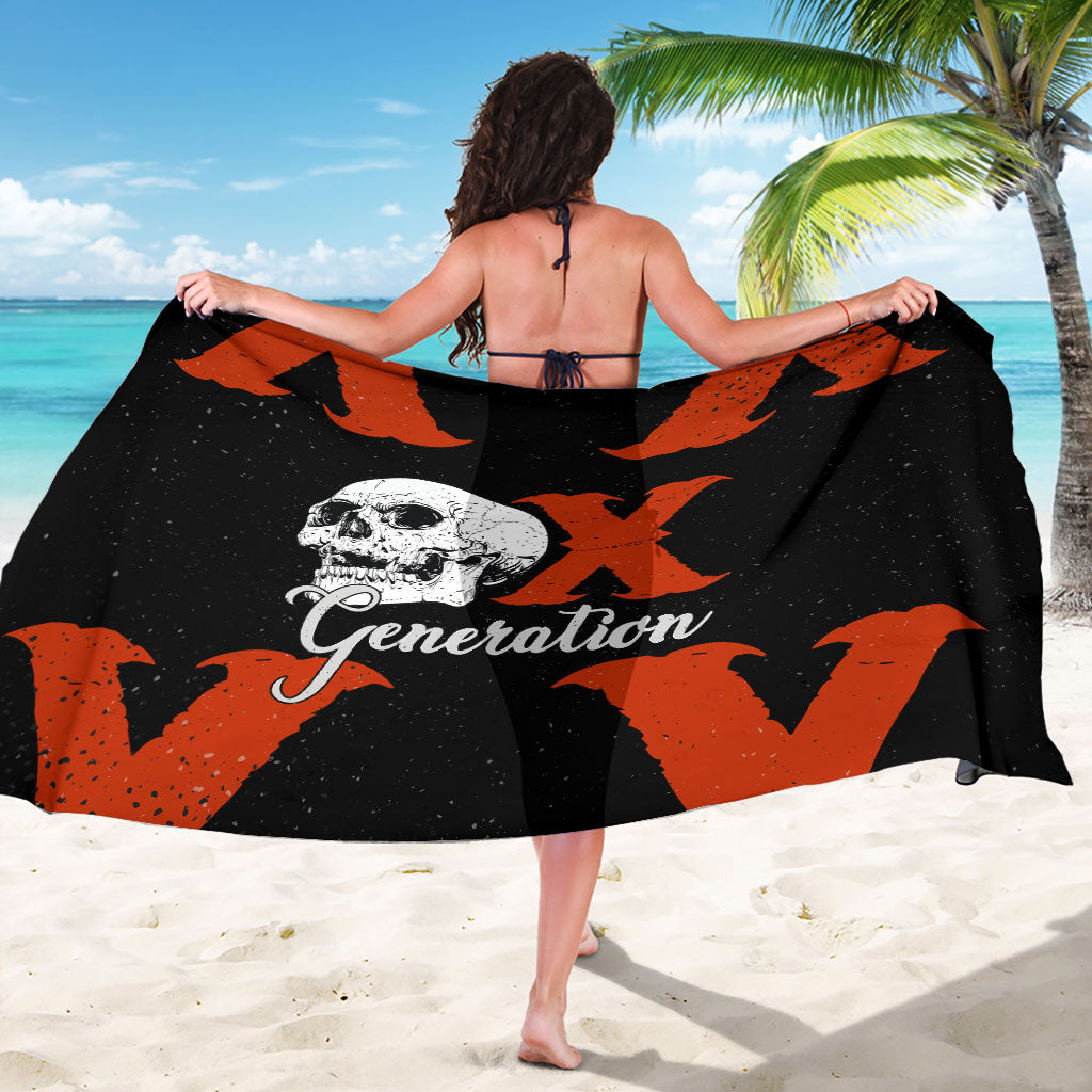 Generation X Skull Sarong Retro Distressed Grunge Edgy Nostalgia