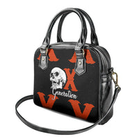 Generation X Skull Shoulder Handbag Retro Distressed Grunge Edgy Nostalgia