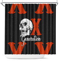 Generation X Skull Shower Curtain Retro Distressed Grunge Edgy Nostalgia