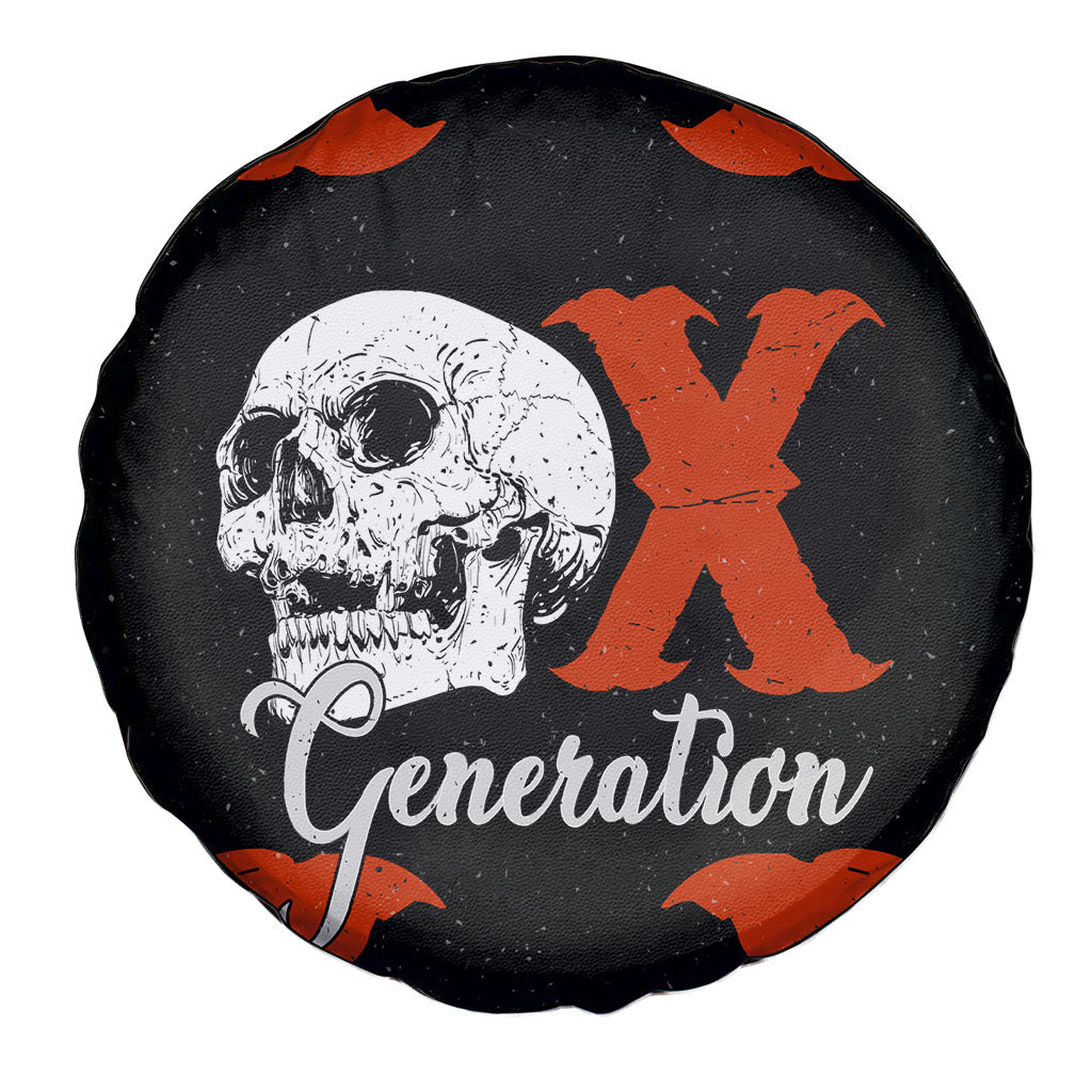 Generation X Skull Spare Tire Cover Retro Distressed Grunge Edgy Nostalgia
