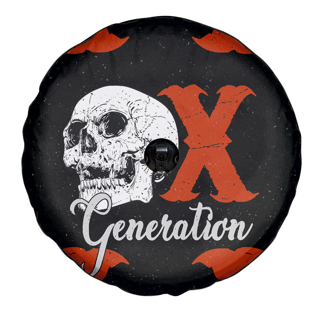 Generation X Skull Spare Tire Cover Retro Distressed Grunge Edgy Nostalgia