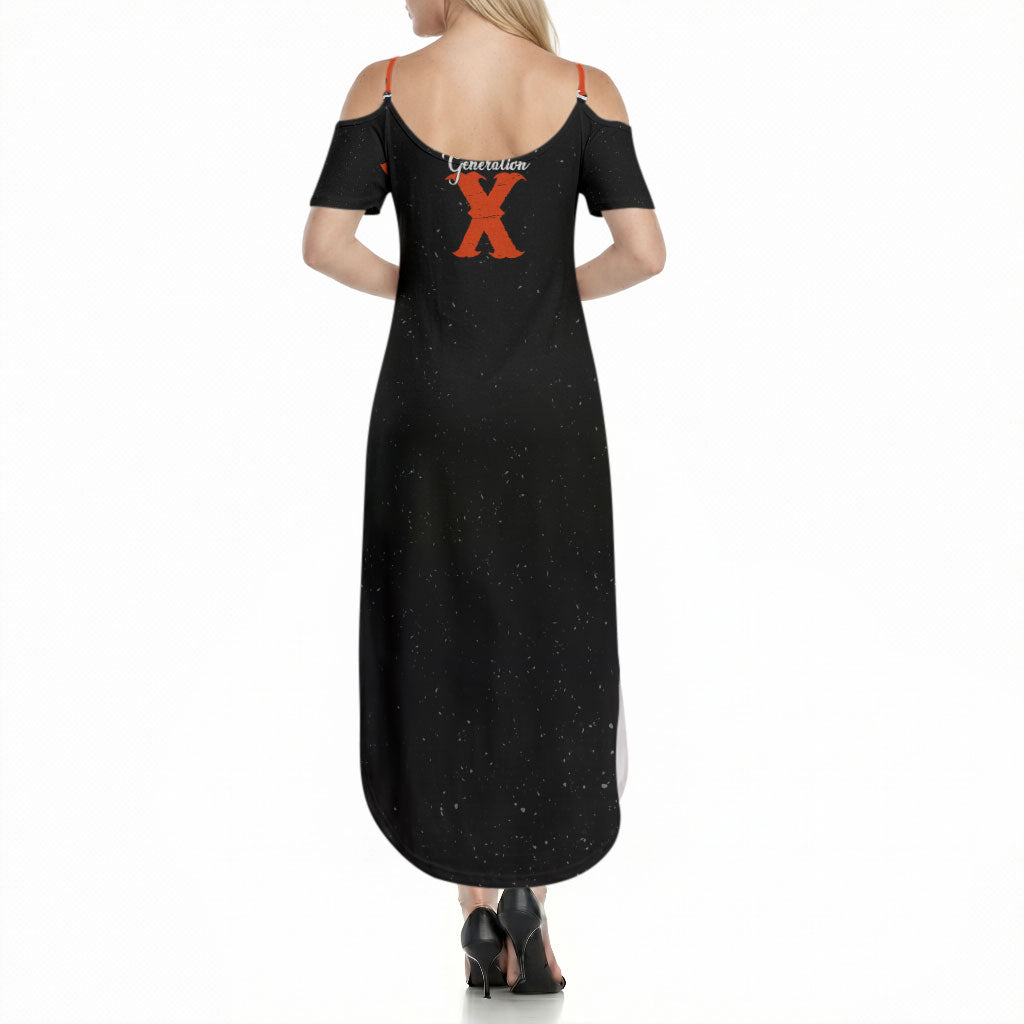 Generation X Skull Summer Maxi Dress Retro Distressed Grunge Edgy Nostalgia