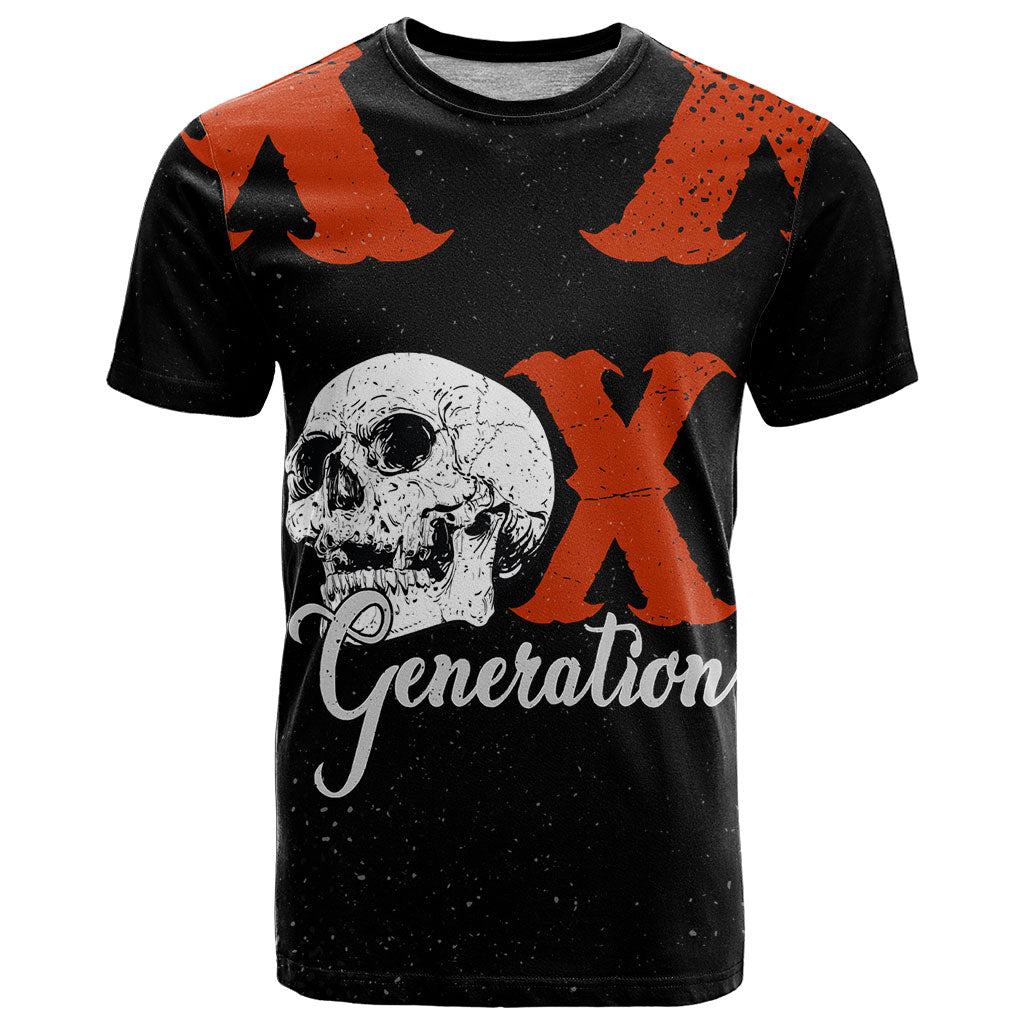 Generation X Skull T Shirt Retro Distressed Grunge Edgy Nostalgia