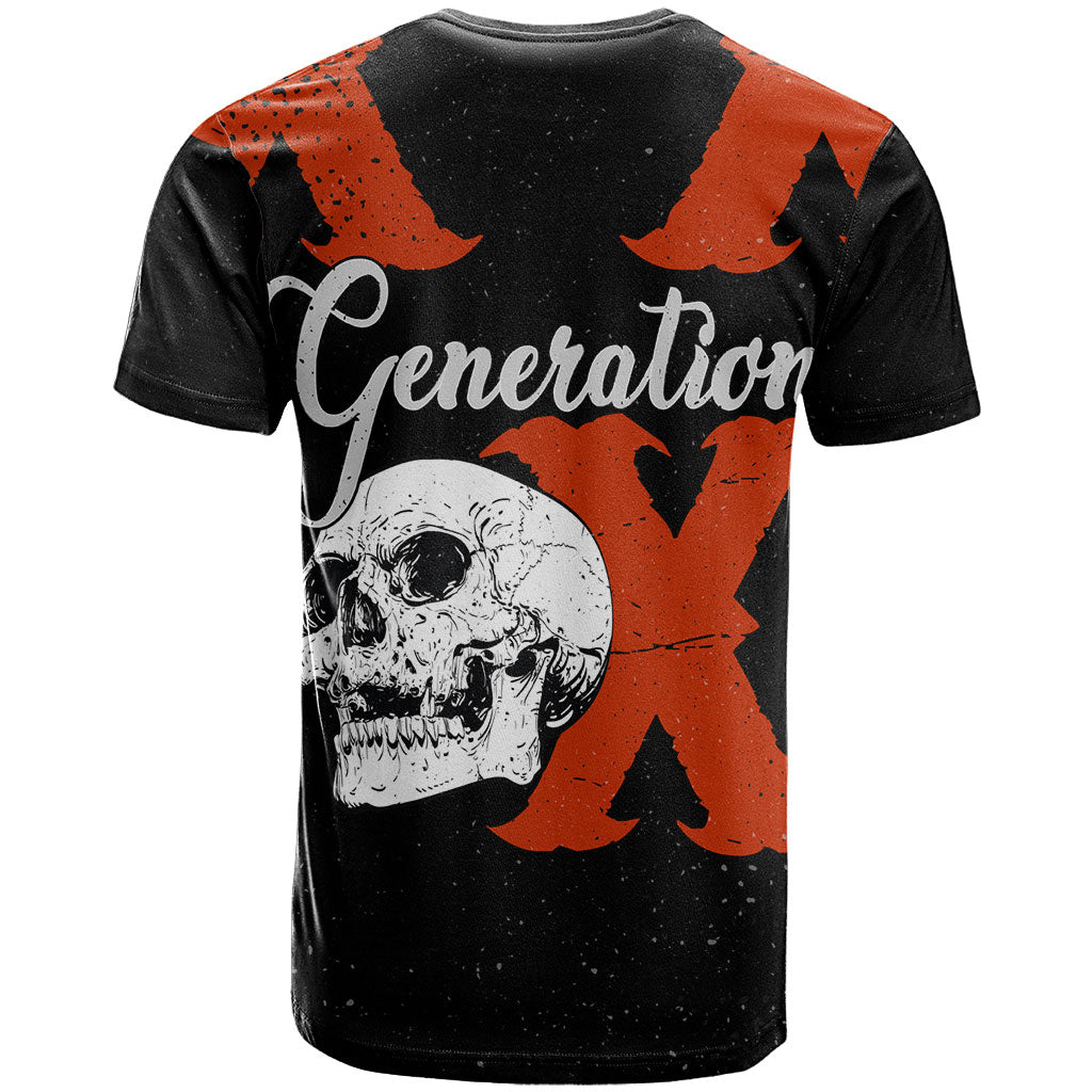 Generation X Skull T Shirt Retro Distressed Grunge Edgy Nostalgia