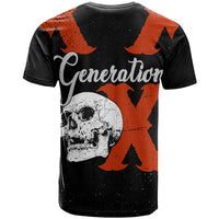 Generation X Skull T Shirt Retro Distressed Grunge Edgy Nostalgia