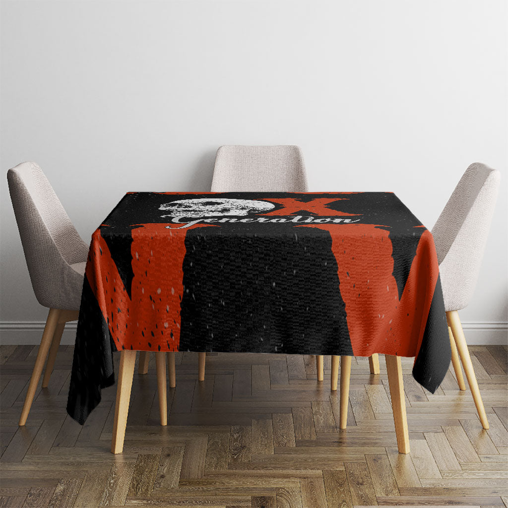 Generation X Skull Tablecloth Retro Distressed Grunge Edgy Nostalgia