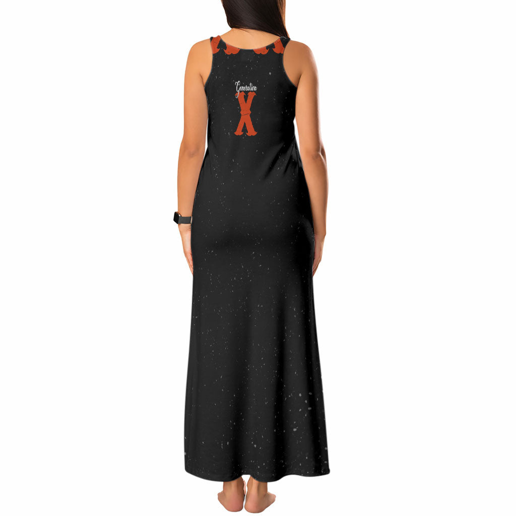 Generation X Skull Tank Maxi Dress Retro Distressed Grunge Edgy Nostalgia