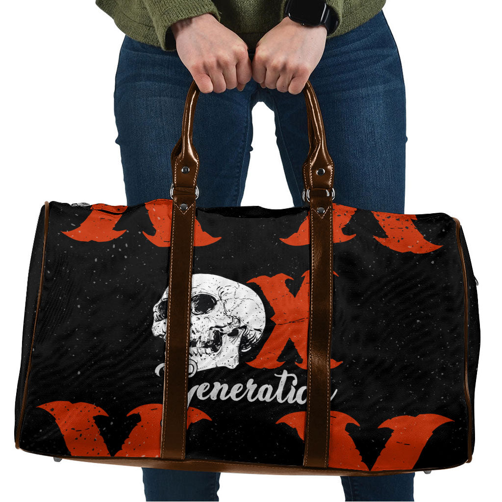 Generation X Skull Travel Bag Retro Distressed Grunge Edgy Nostalgia