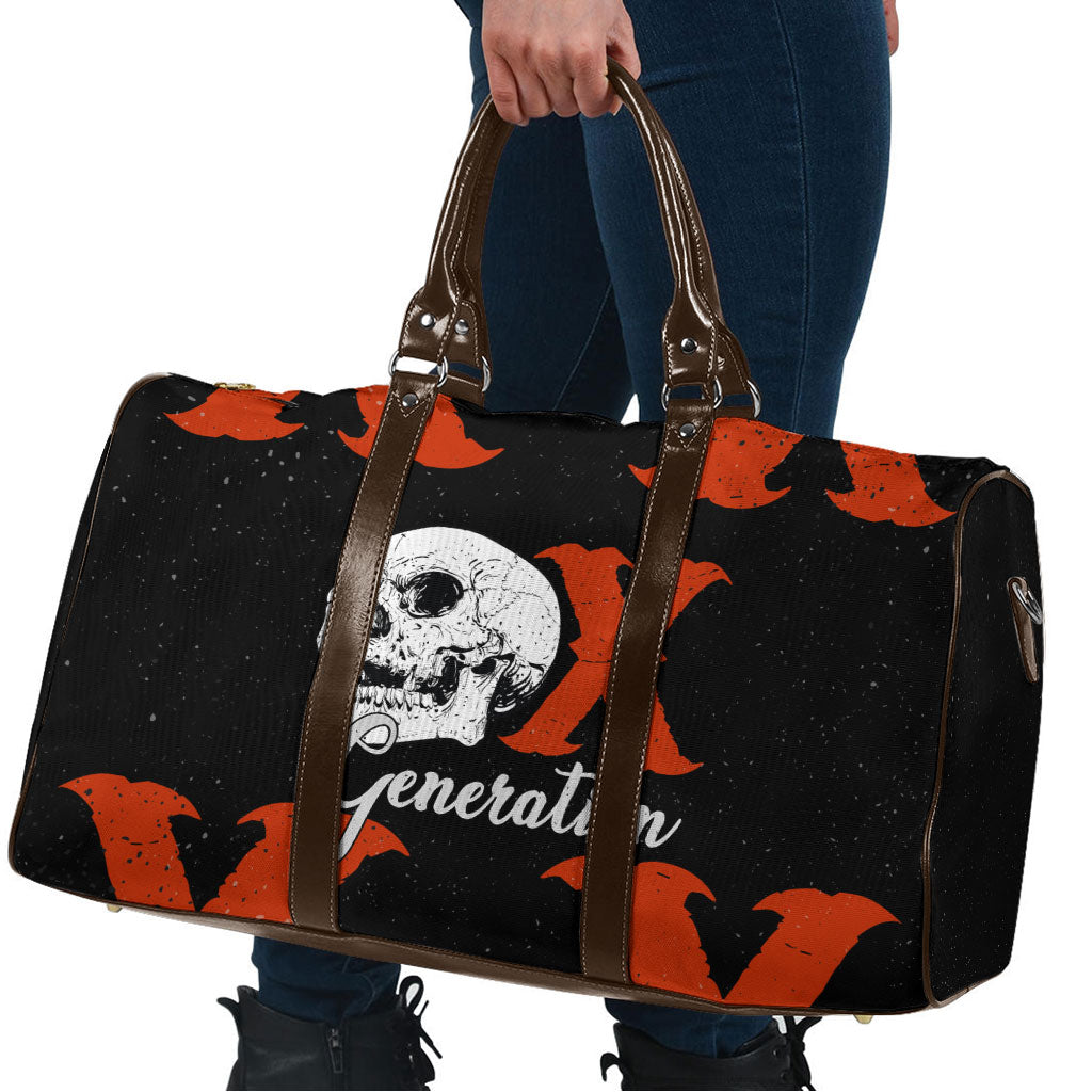 Generation X Skull Travel Bag Retro Distressed Grunge Edgy Nostalgia
