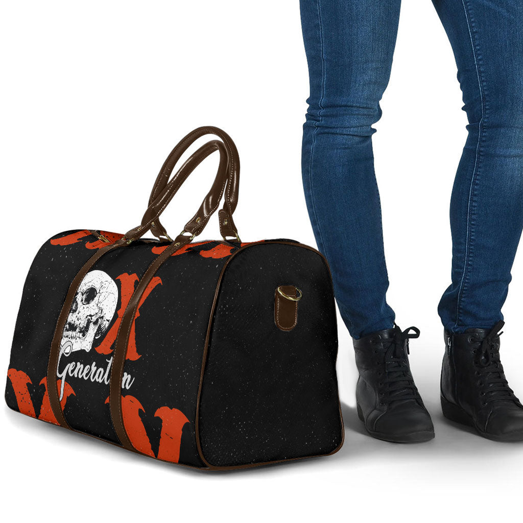Generation X Skull Travel Bag Retro Distressed Grunge Edgy Nostalgia