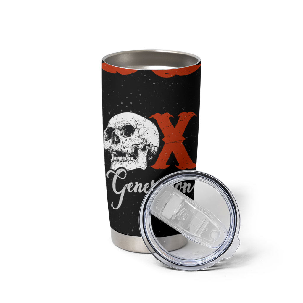 Generation X Skull Tumbler Cup Retro Distressed Grunge Edgy Nostalgia