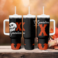 Generation X Skull Tumbler With Handle Retro Distressed Grunge Edgy Nostalgia