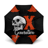 Generation X Skull Umbrella Retro Distressed Grunge Edgy Nostalgia