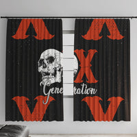 Generation X Skull Window Curtain Retro Distressed Grunge Edgy Nostalgia