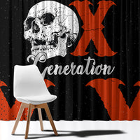 Generation X Skull Window Curtain Retro Distressed Grunge Edgy Nostalgia