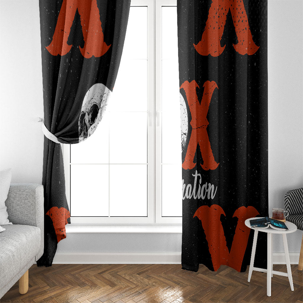 Generation X Skull Window Curtain Retro Distressed Grunge Edgy Nostalgia