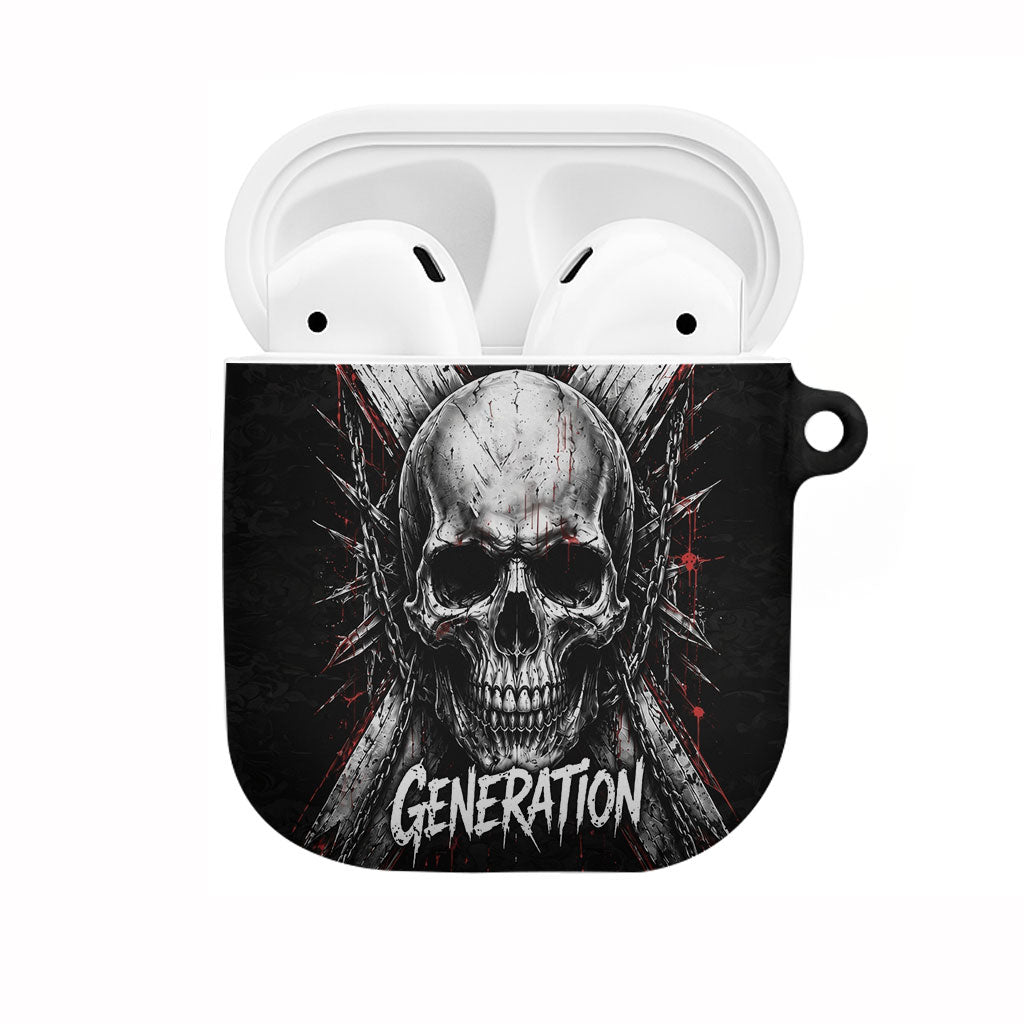 Generation X Skull AirPods Case Distressed Heavy Metal Grunge