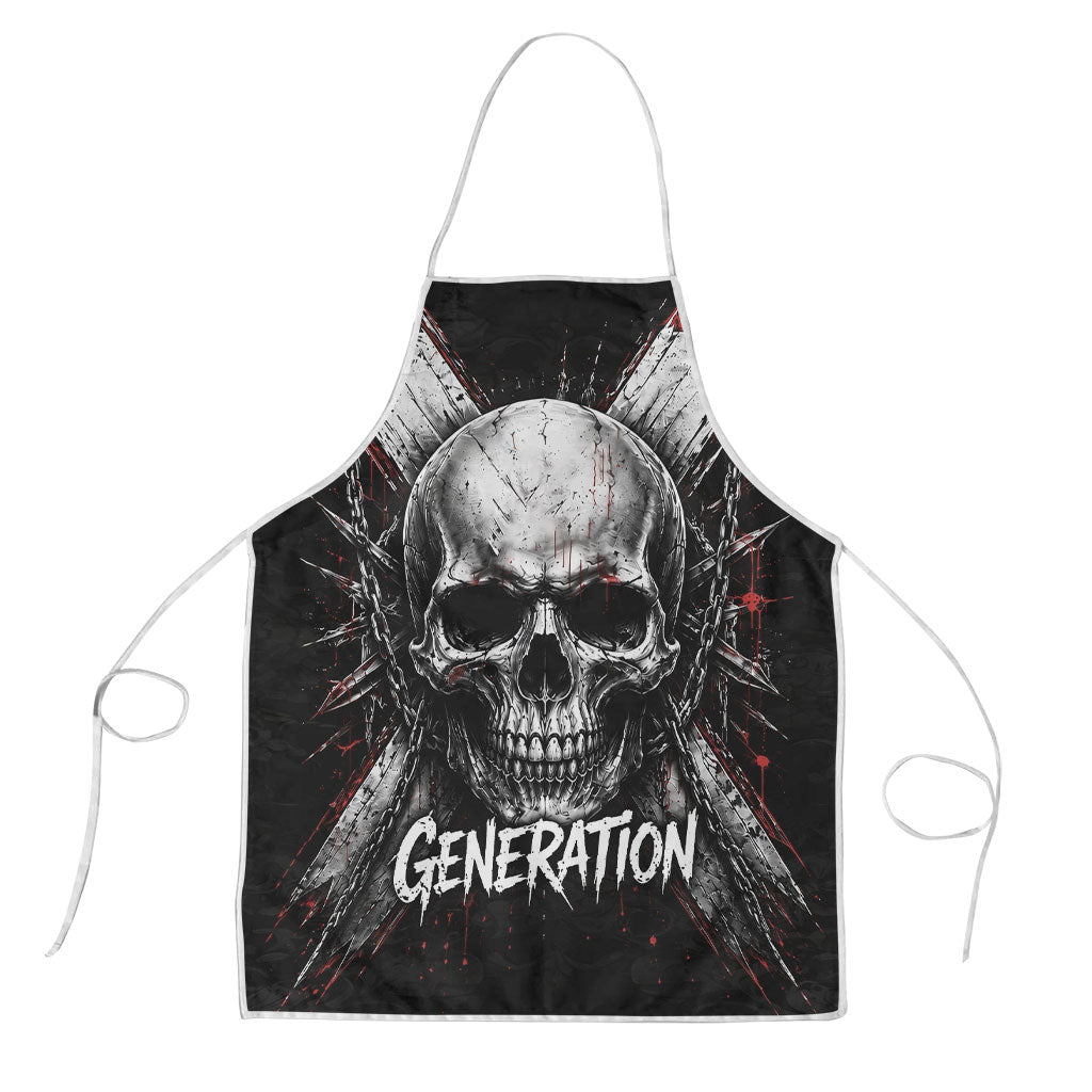 Generation X Skull Apron Distressed Heavy Metal Grunge