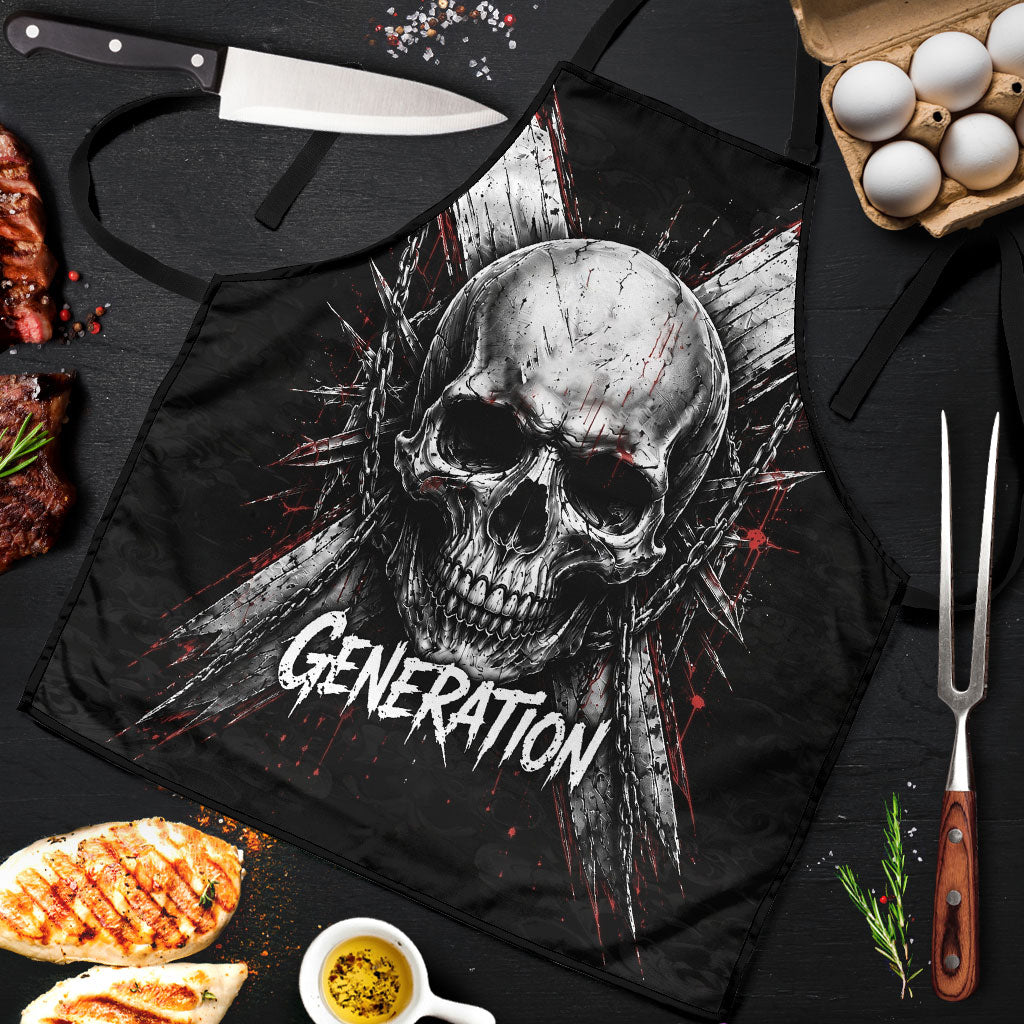 Generation X Skull Apron Distressed Heavy Metal Grunge