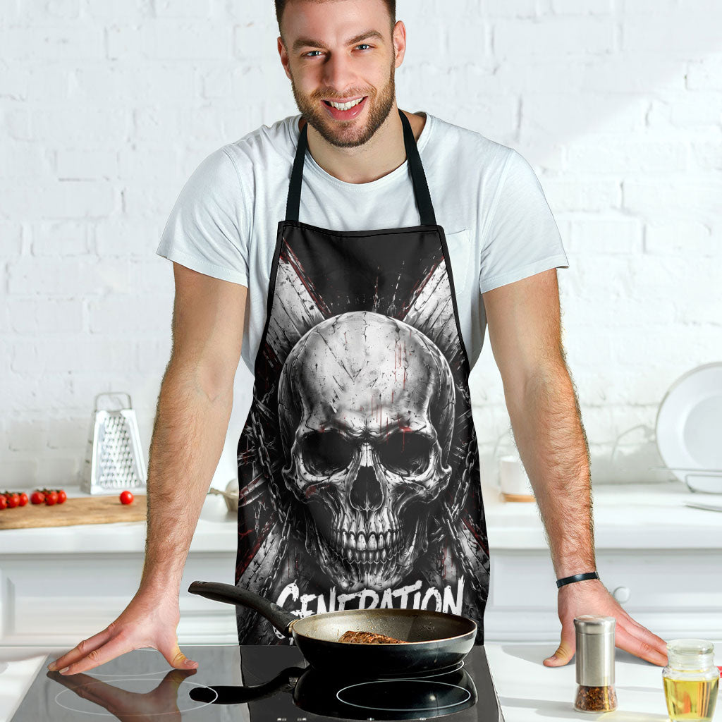 Generation X Skull Apron Distressed Heavy Metal Grunge