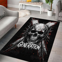 Generation X Skull Area Rug Distressed Heavy Metal Grunge