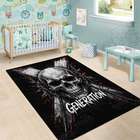 Generation X Skull Area Rug Distressed Heavy Metal Grunge