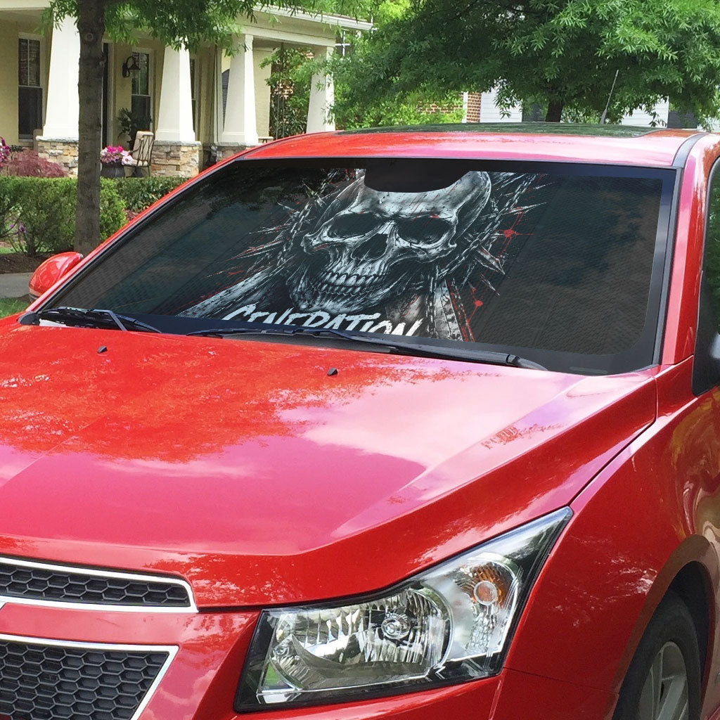 Generation X Skull Auto Sun Shade Distressed Heavy Metal Grunge