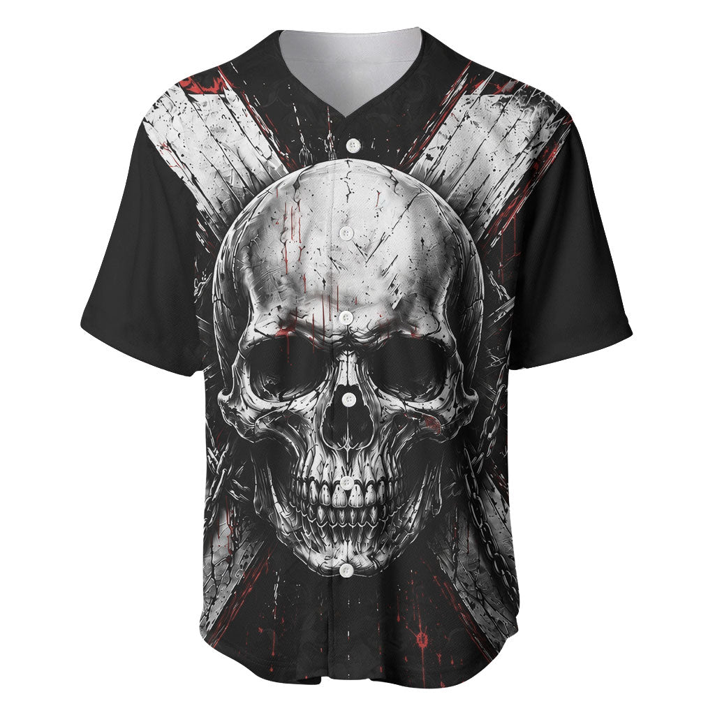 Generation X Skull Baseball Jersey Distressed Heavy Metal Grunge