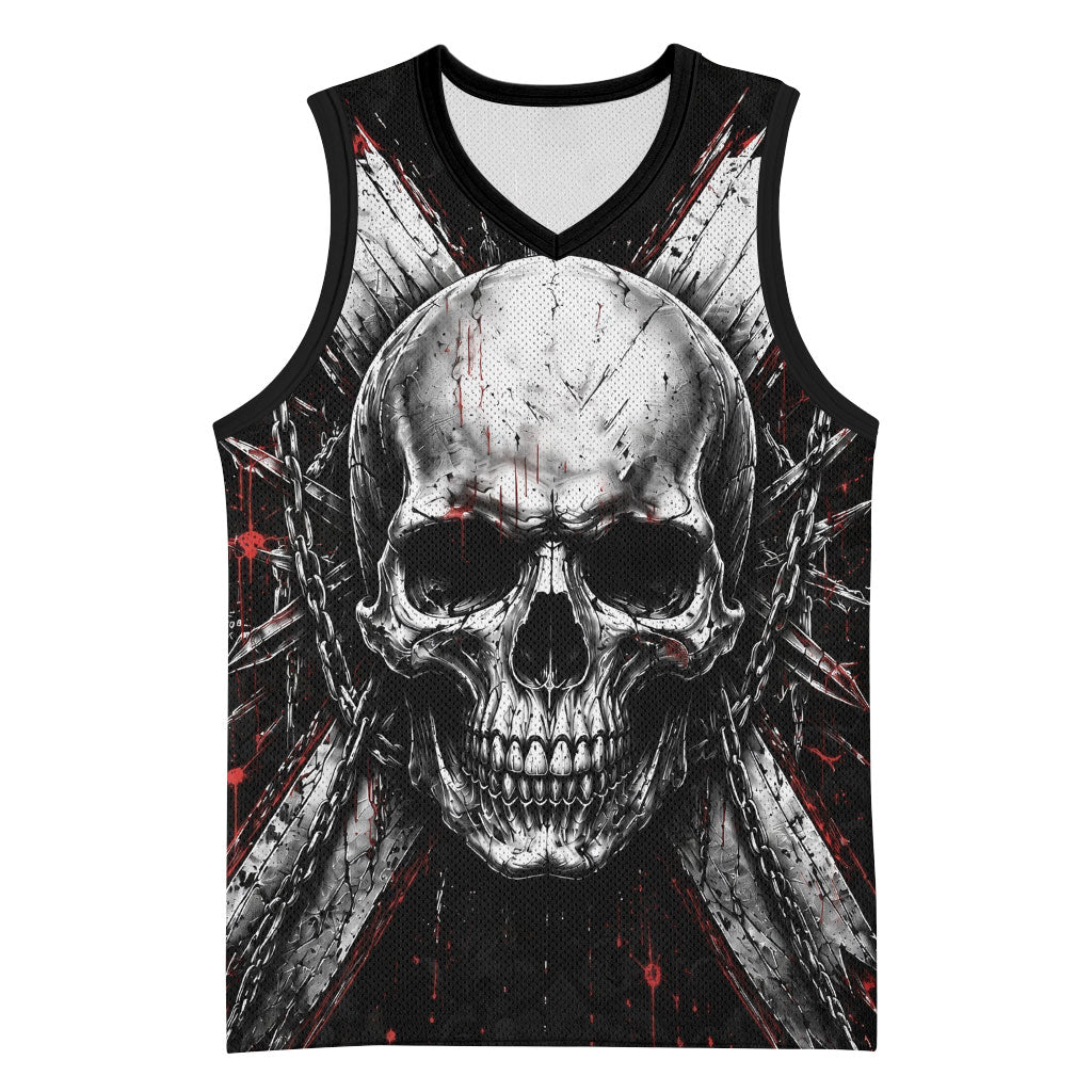 Generation X Skull Basketball Jersey Distressed Heavy Metal Grunge