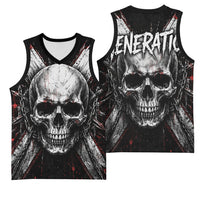 Generation X Skull Basketball Jersey Distressed Heavy Metal Grunge