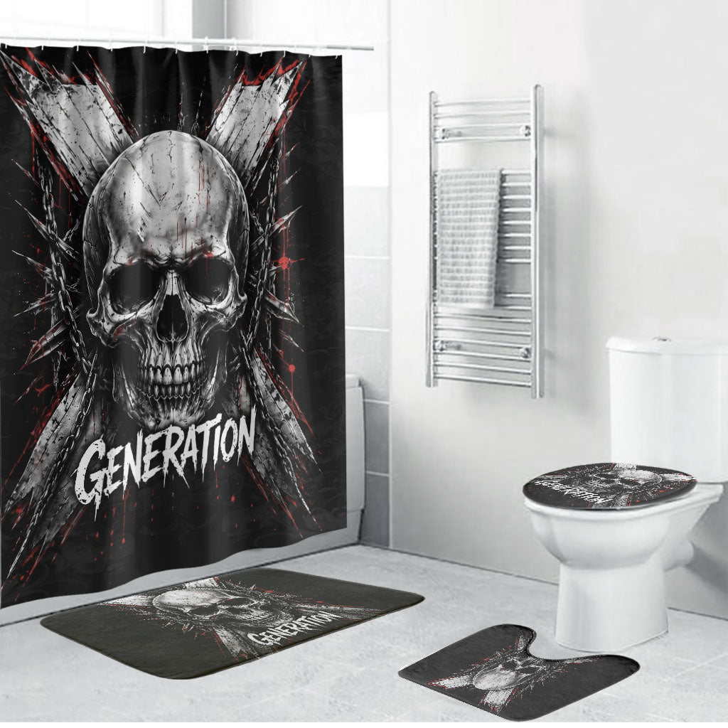 Generation X Skull Bathroom Set Distressed Heavy Metal Grunge