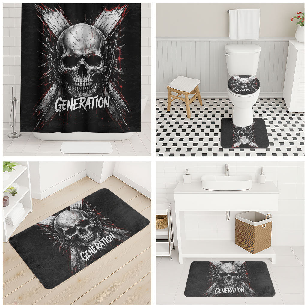 Generation X Skull Bathroom Set Distressed Heavy Metal Grunge