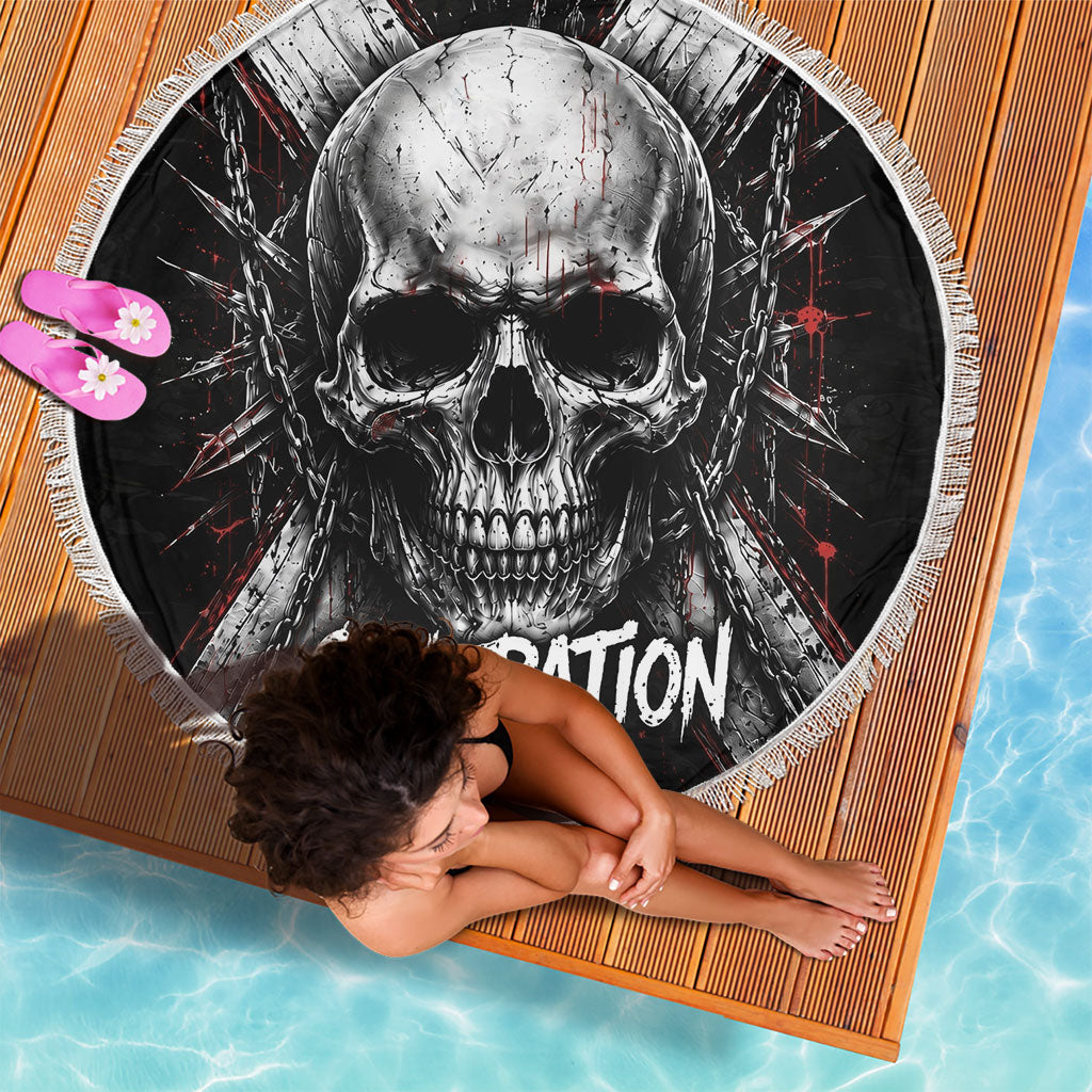 Generation X Skull Beach Blanket Distressed Heavy Metal Grunge