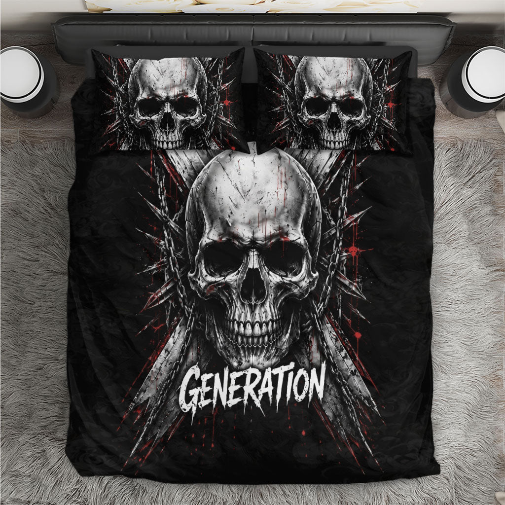 Generation X Skull Bedding Set Distressed Heavy Metal Grunge